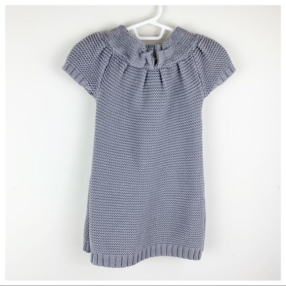 Cherokee Kids Gray Metallic Knit Dress w/ Flower 4T - Picture 3 of 8